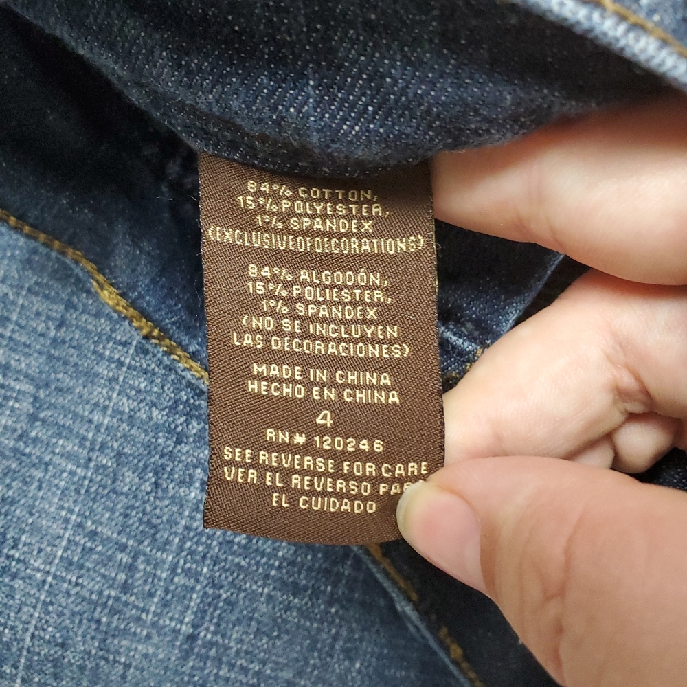 Foster Jeans Co. Wide/bootcut dark wash jeans 4 - Picture 5 of 7